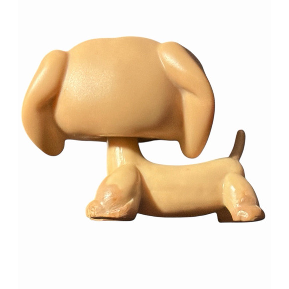 Hasbro Littlest Pet Shop LPS #932 Brown Dachshund Dog Pink Star Eyes Authentic - Picture 3 of 10